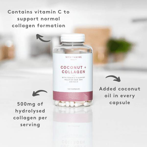 مکمل پوست و ناخن کوکنات کلاژن حاوی کلاژن و پودر نارگیل برای سلامت پوست 180 تایی اصل | COCONUT+COLLAGEN