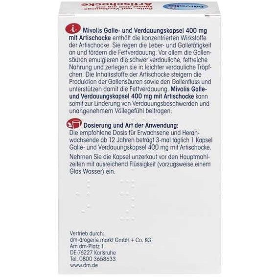کپسول پاکسازی کبد کنگر فرنگی (آرتیشو) میولیس | Mivolis Artischocke 60 capsule