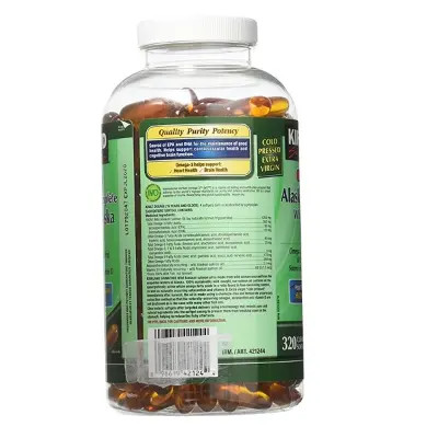 روغن ماهی سالمون آلاسکا کرکلند اصل | Kirkland Wild Alaskan Salmon Fish Oil 320 softgels