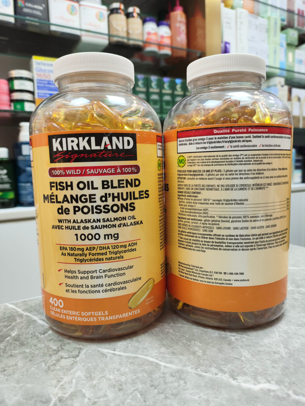 روغن ماهی ترکیبی blend کرکلند 1000 میلی گرم اصل | Kirkland Signature Fish Oil Complex 400softgels
