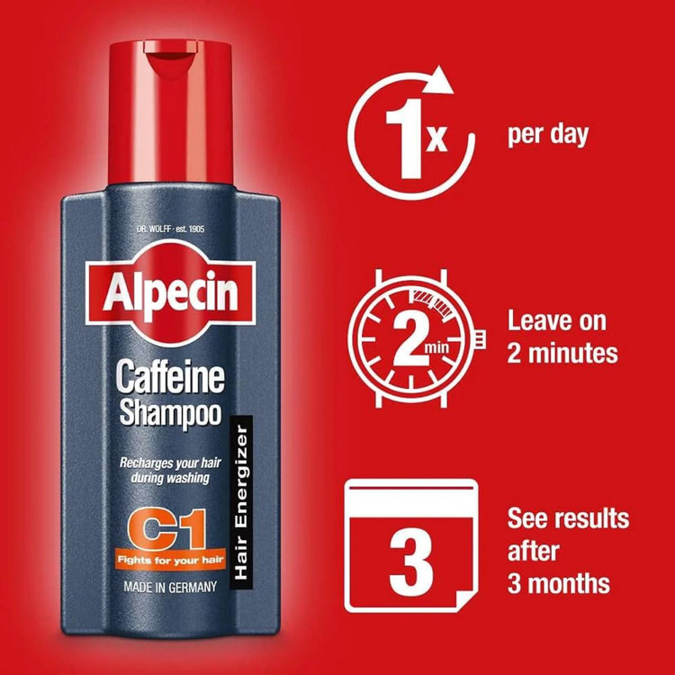 شامپو ضد ریزش کافئین آلپسین مدل سی وان | Alpecin Caffeine Shampoo C1 250ml
