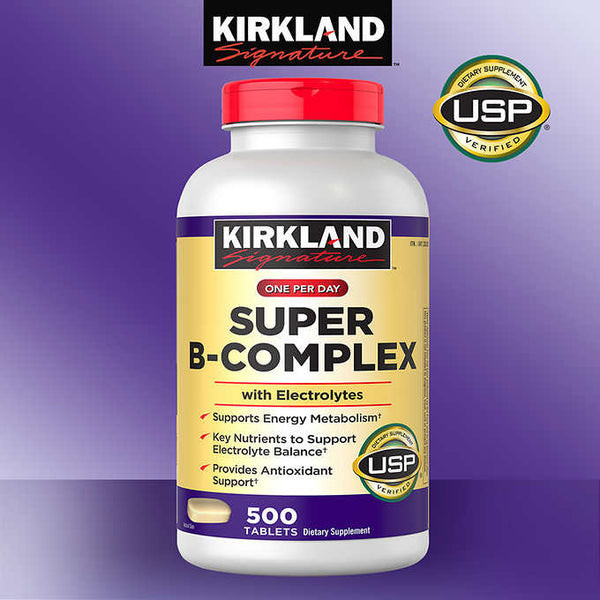 سوپر ب کمپلکس با الکترولیت کرکلند | Kirkland Signature Super B-Complex with Electrolyte 500 tablet